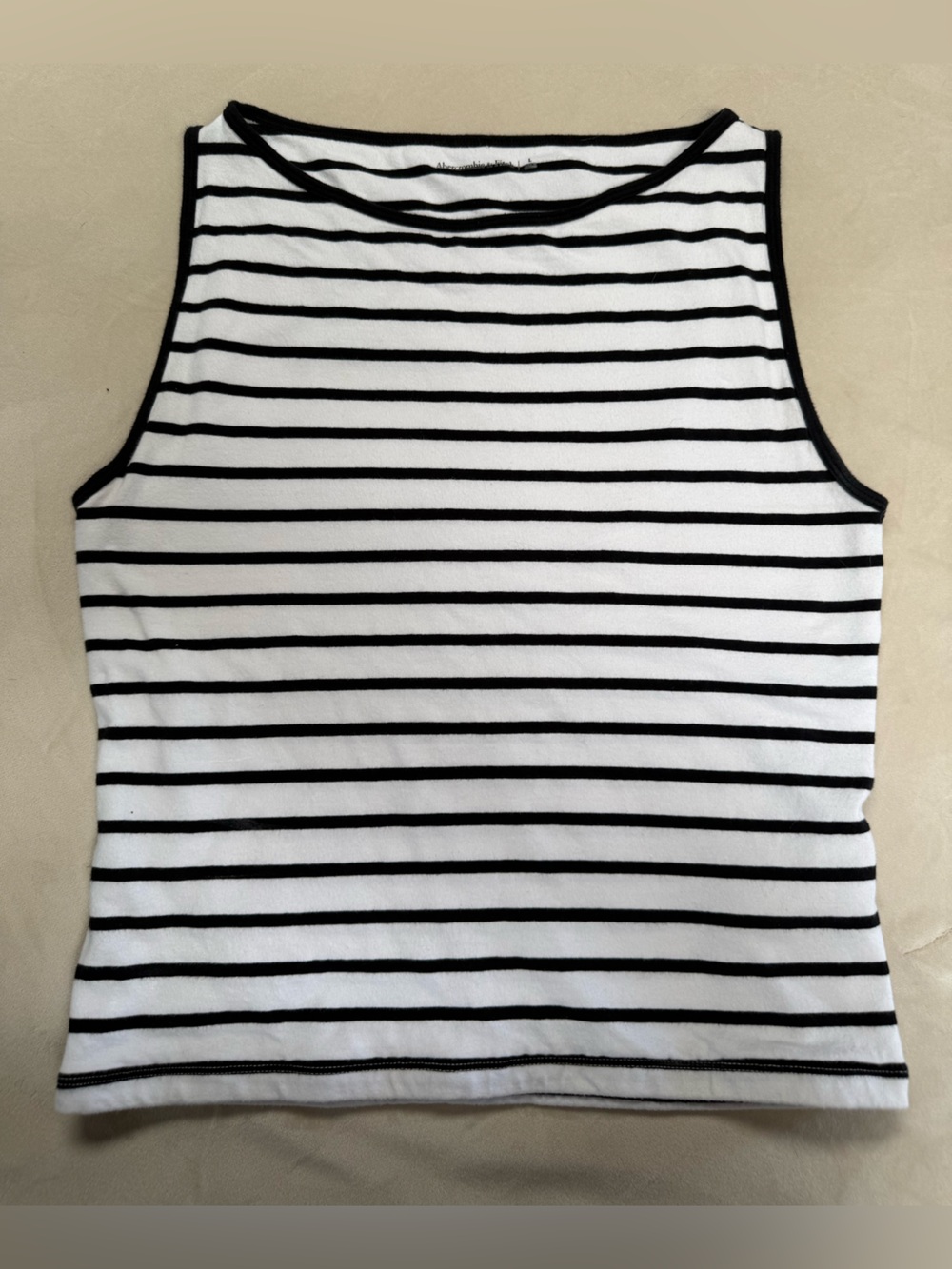 Abercrombie and Fitch black and white striped lined tank top size L
